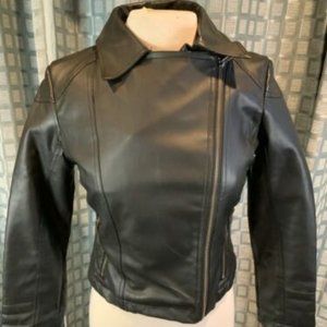 Express Womens Black Faux Leather Motorcycle Jacket Size 2 (XS) Exc Cond